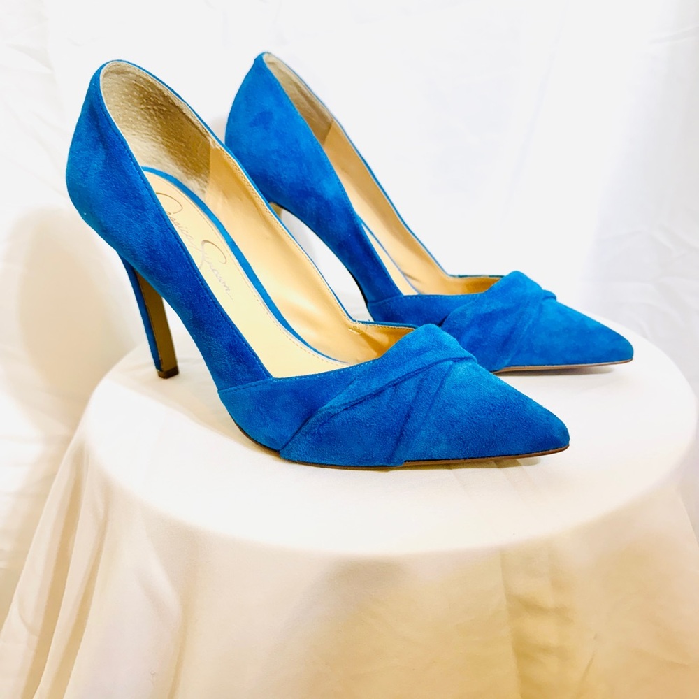 Fly Blue Suede Heels